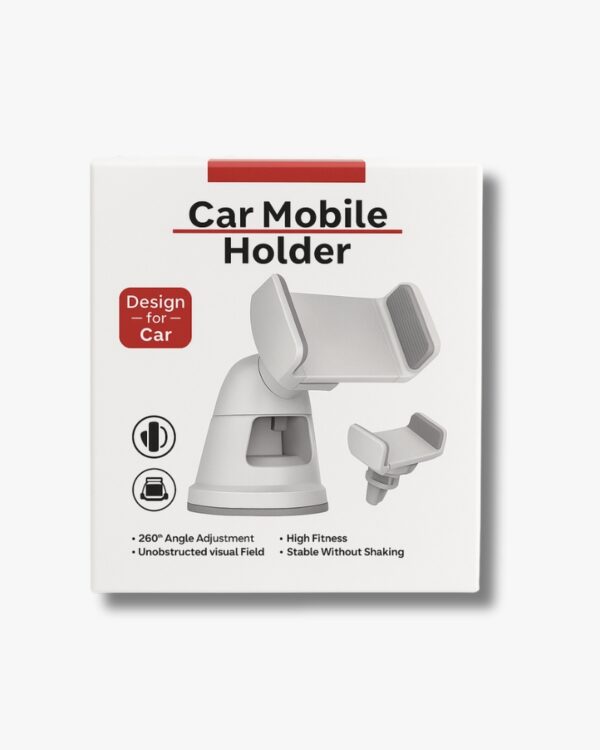 Universal Car Mobile Holder | 360° Adjustable Phone Stand for Dashboard, Windshield & Air Vent | Strong Grip & Anti-Slip Clamp for All Smartphones - Image 2